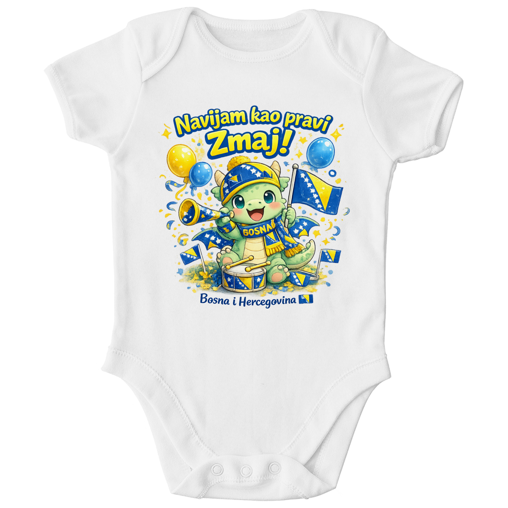 Kids Organic Bodysuit – Little Dragon Fan | Front print