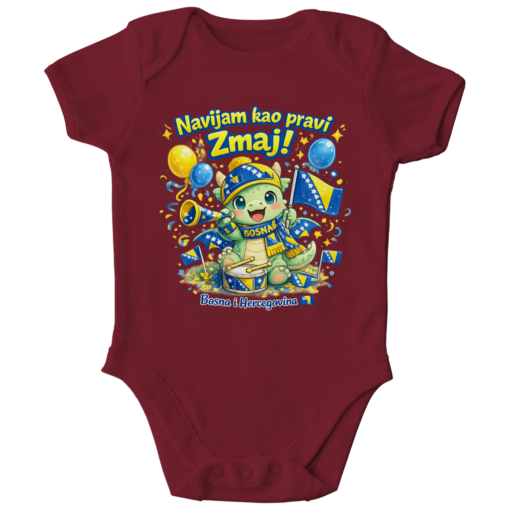 Kids Organic Bodysuit – Little Dragon Fan | Front print