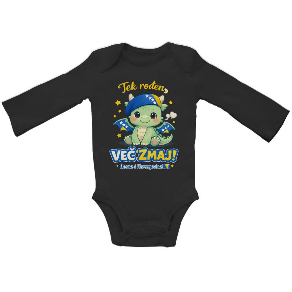 Baby Bio Long-Sleeve Bodysuit – Little Dragon | Front Print