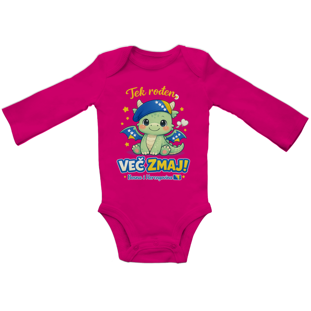 Baby Bio Long-Sleeve Bodysuit – Little Dragon | Front Print