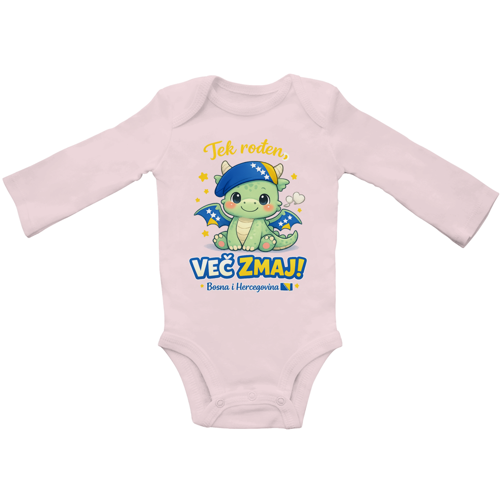 Baby Bio Long-Sleeve Bodysuit – Little Dragon | Front Print