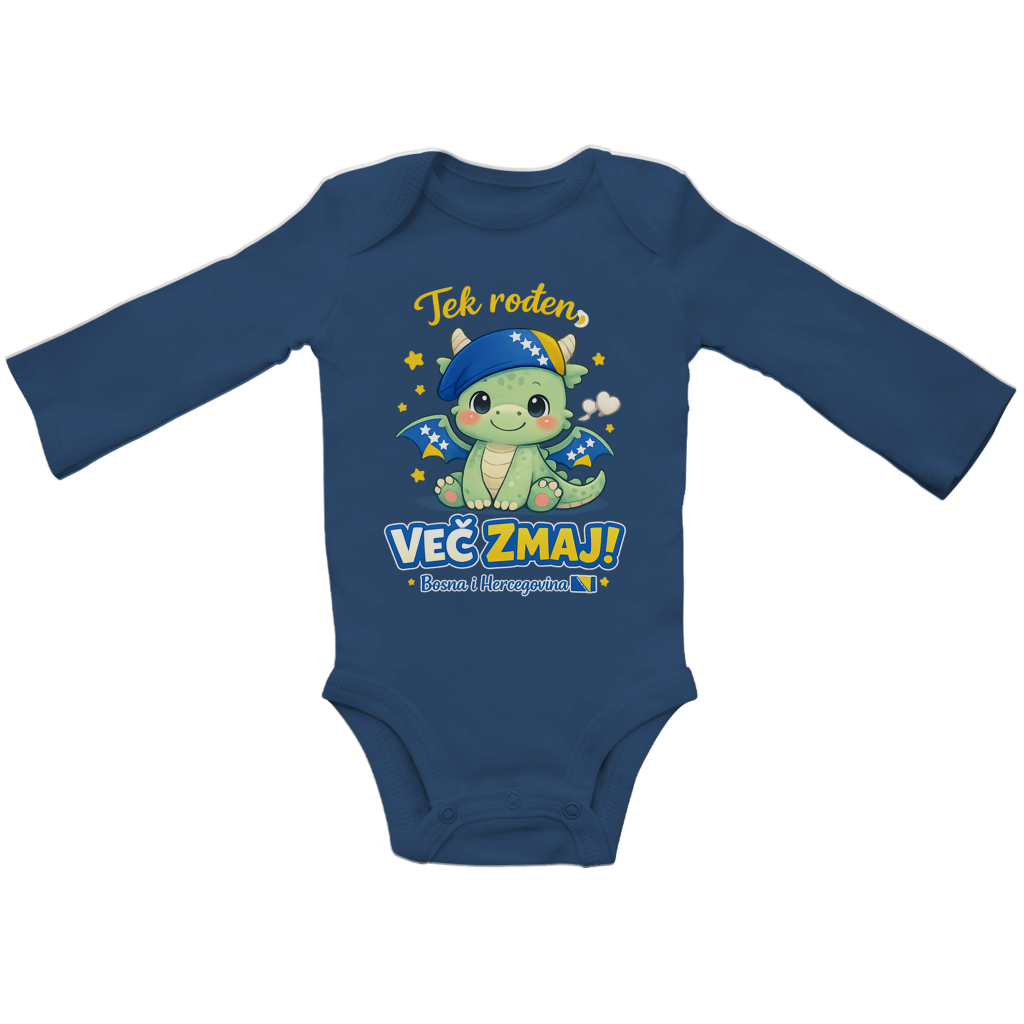 Baby Bio Long-Sleeve Bodysuit – Little Dragon | Front Print