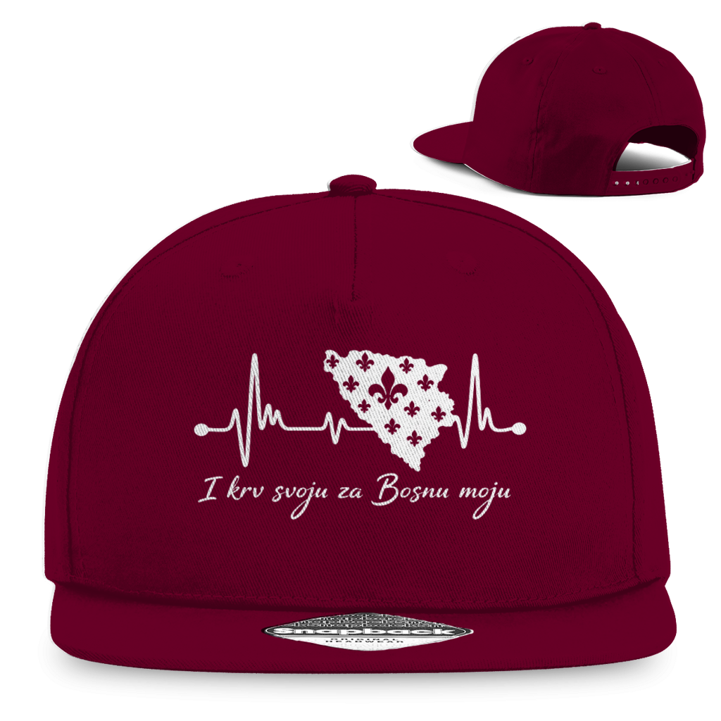 Snapback Rapper Cap Bosnia - Bosnia Heartbeat | Front Print