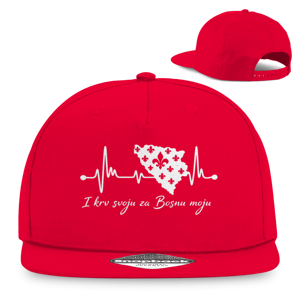 Snapback Rapper Cap Bosnia - Bosnia Heartbeat | Front Print