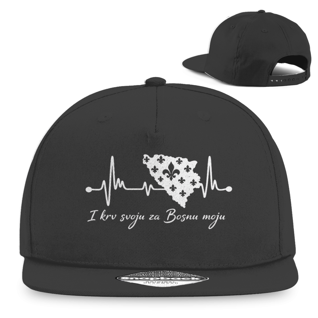 Snapback Rapper Cap Bosnia - Bosnia Heartbeat | Front Print