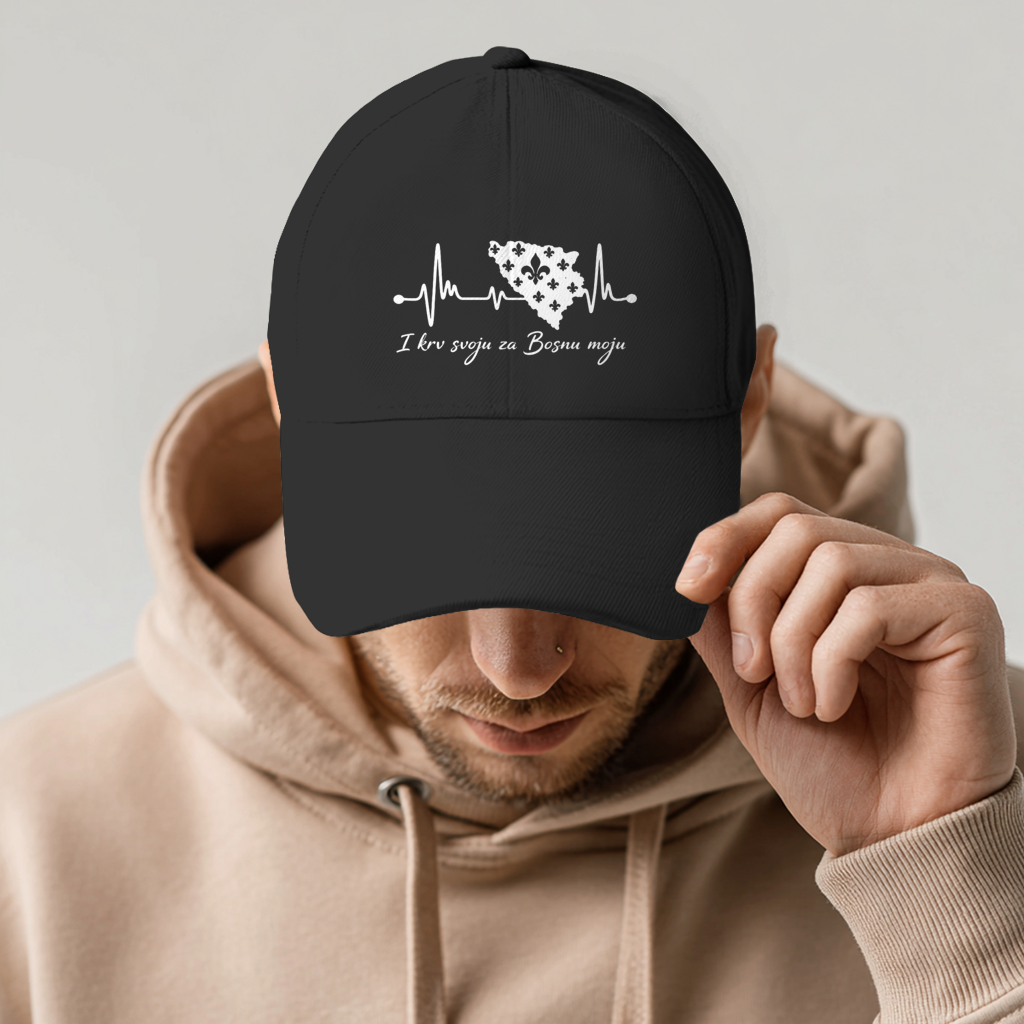 Dad Cap Bosnia - Bosnia Heartbeat | Front Print