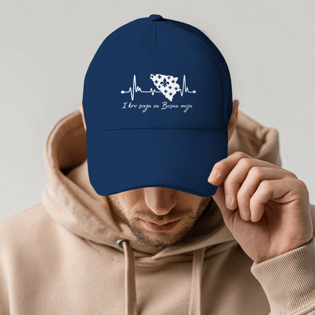 Dad Cap Bosnia - Bosnia Heartbeat | Front Print