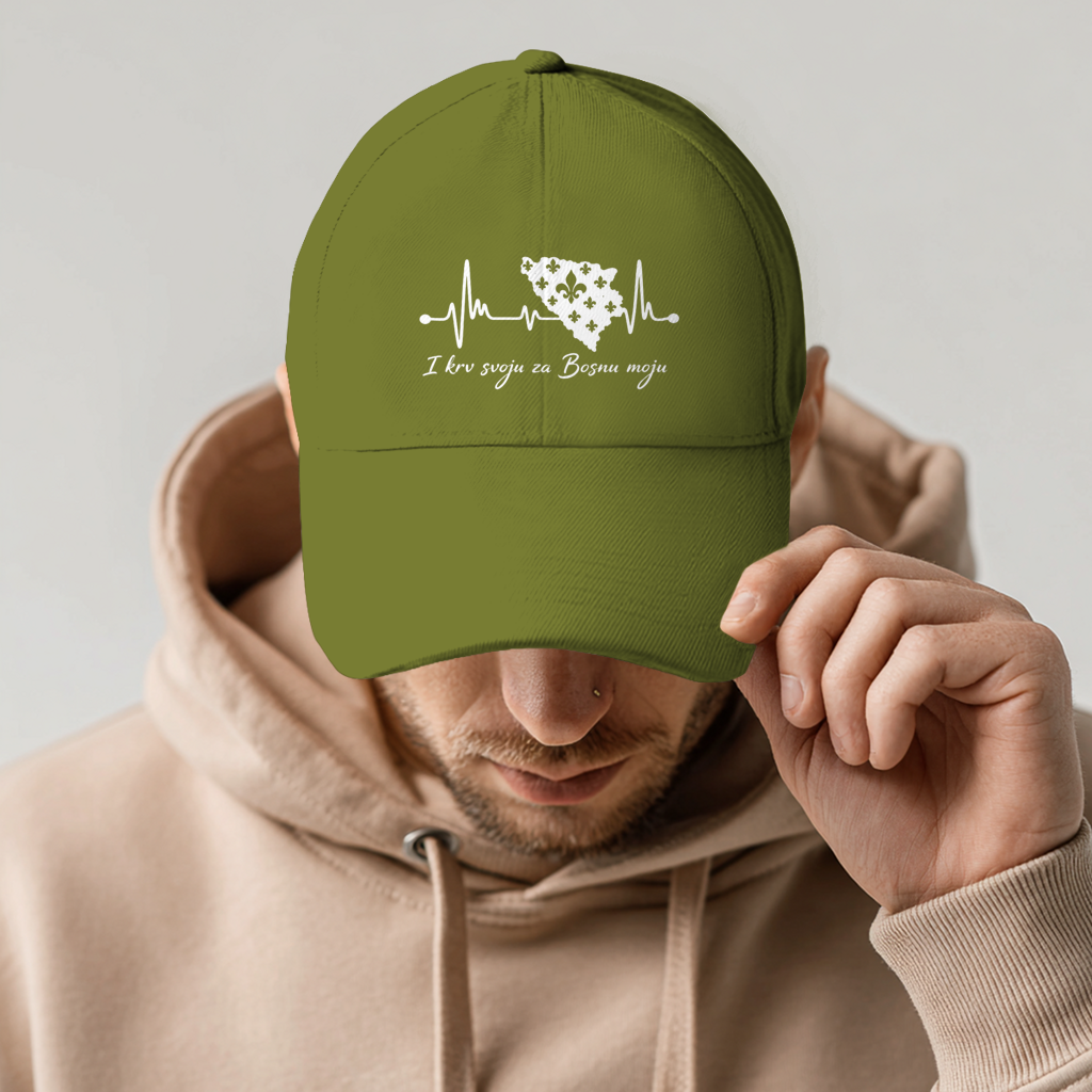 Dad Cap Bosnia - Bosnia Heartbeat | Front Print