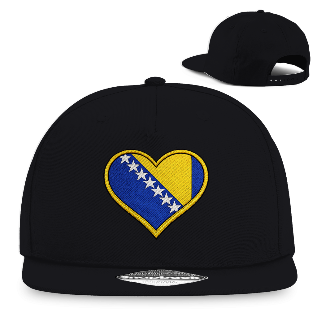 Snapback Rapper Cap – Bosnia in my Heart | Front Print