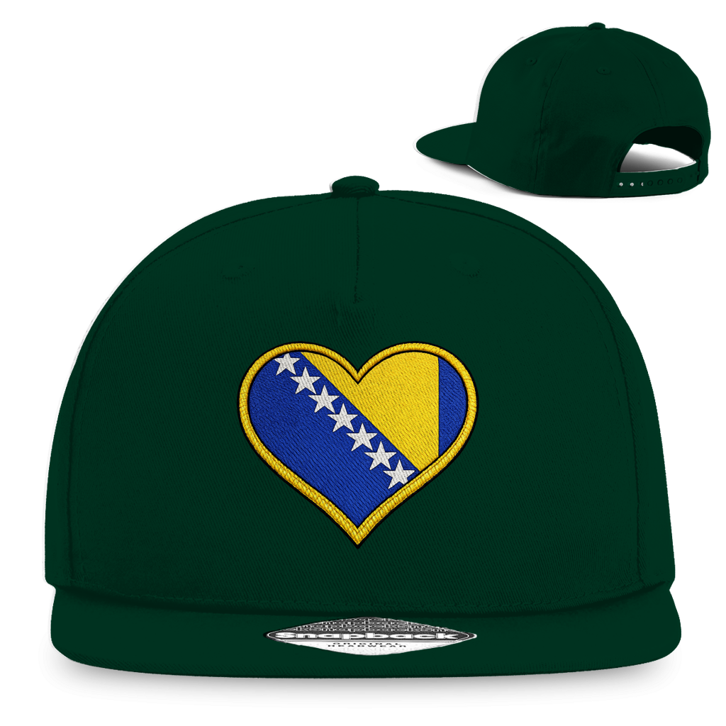 Snapback Rapper Cap – Bosnia in my Heart | Front Print