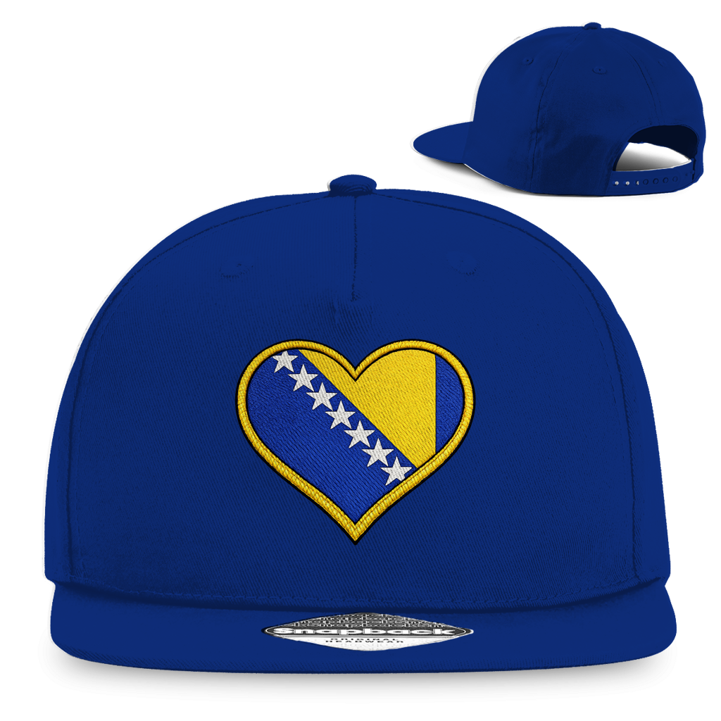 Snapback Rapper Cap – Bosnia in my Heart | Front Print