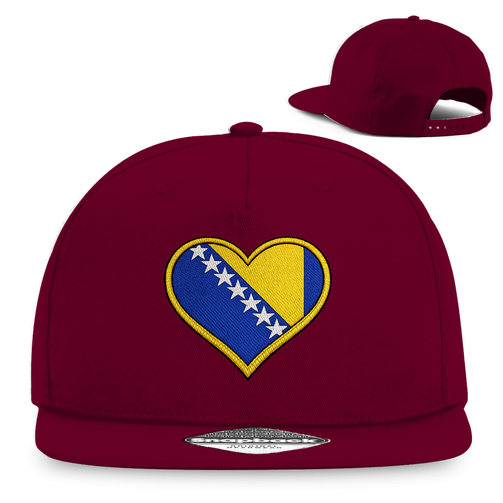 Snapback Rapper Cap – Bosnia in my Heart | Front Print