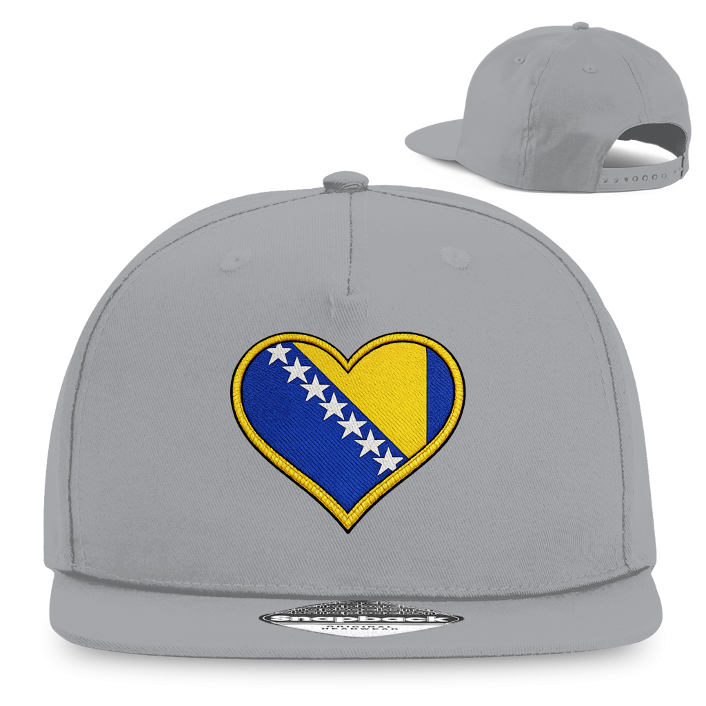 Snapback Rapper Cap – Bosnia in my Heart | Front Print