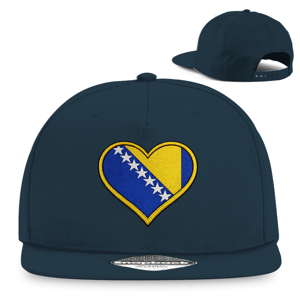 Snapback Rapper Cap – Bosnia in my Heart | Front Print