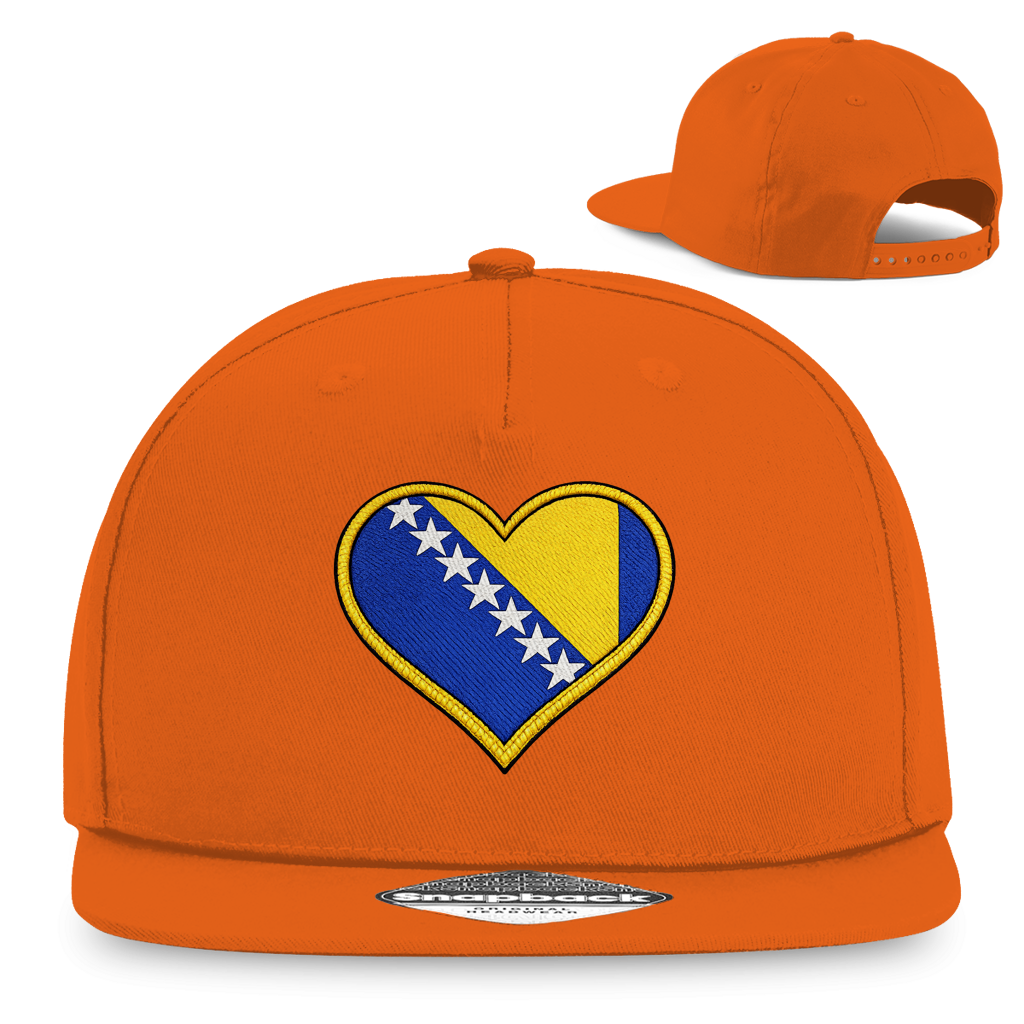Snapback Rapper Cap – Bosnia in my Heart | Front Print