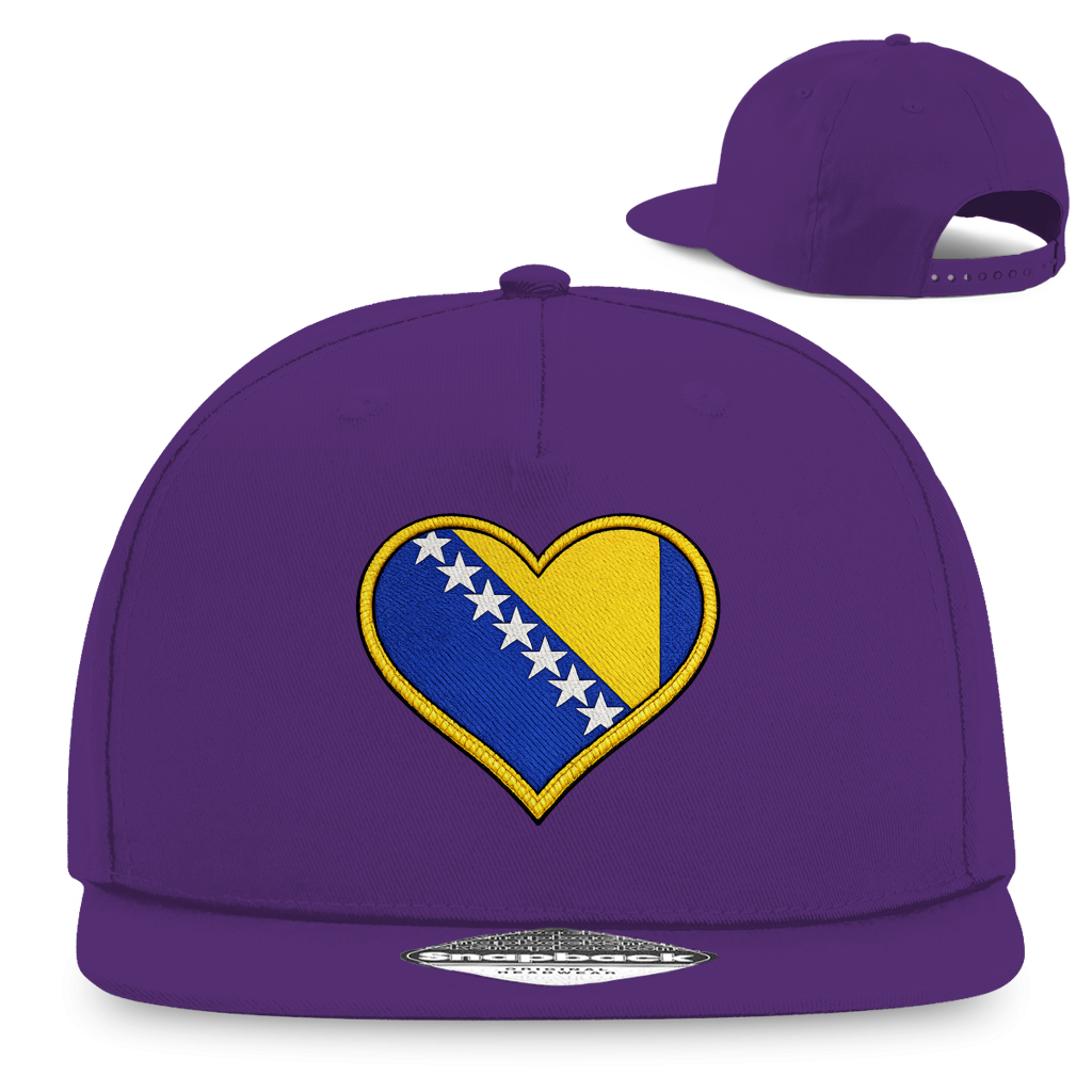 Snapback Rapper Cap – Bosnia in my Heart | Front Print