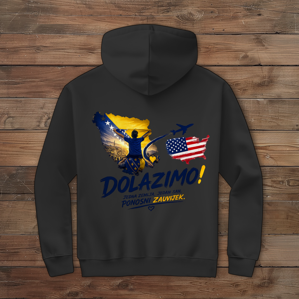 Men's Zipper Hoodie – Dolazi Bosna Ponosna | Back Print