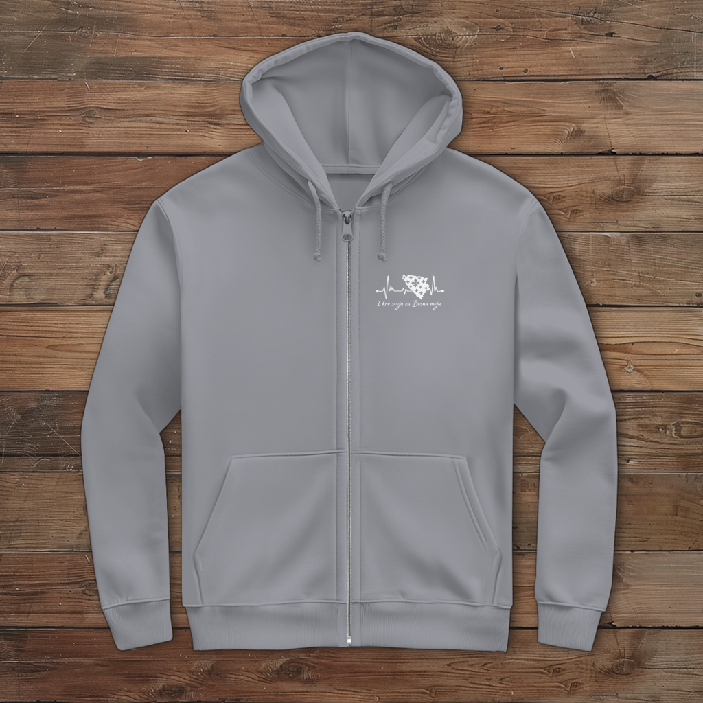 Herren Zipper Hoodie Bosnien – Bosna Herzschlag | Frontprint