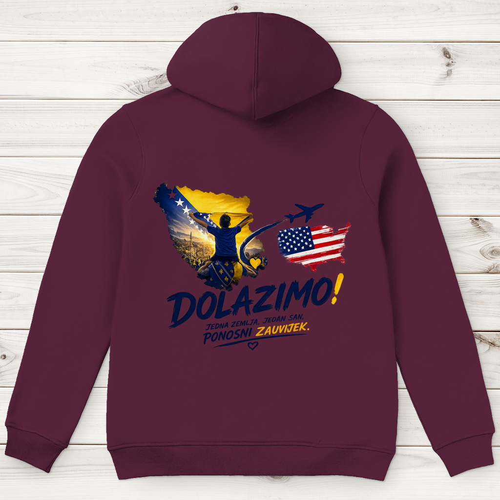 Men's Premium Organic Hoodie – Dolazi Bosna Ponosna | Backprint