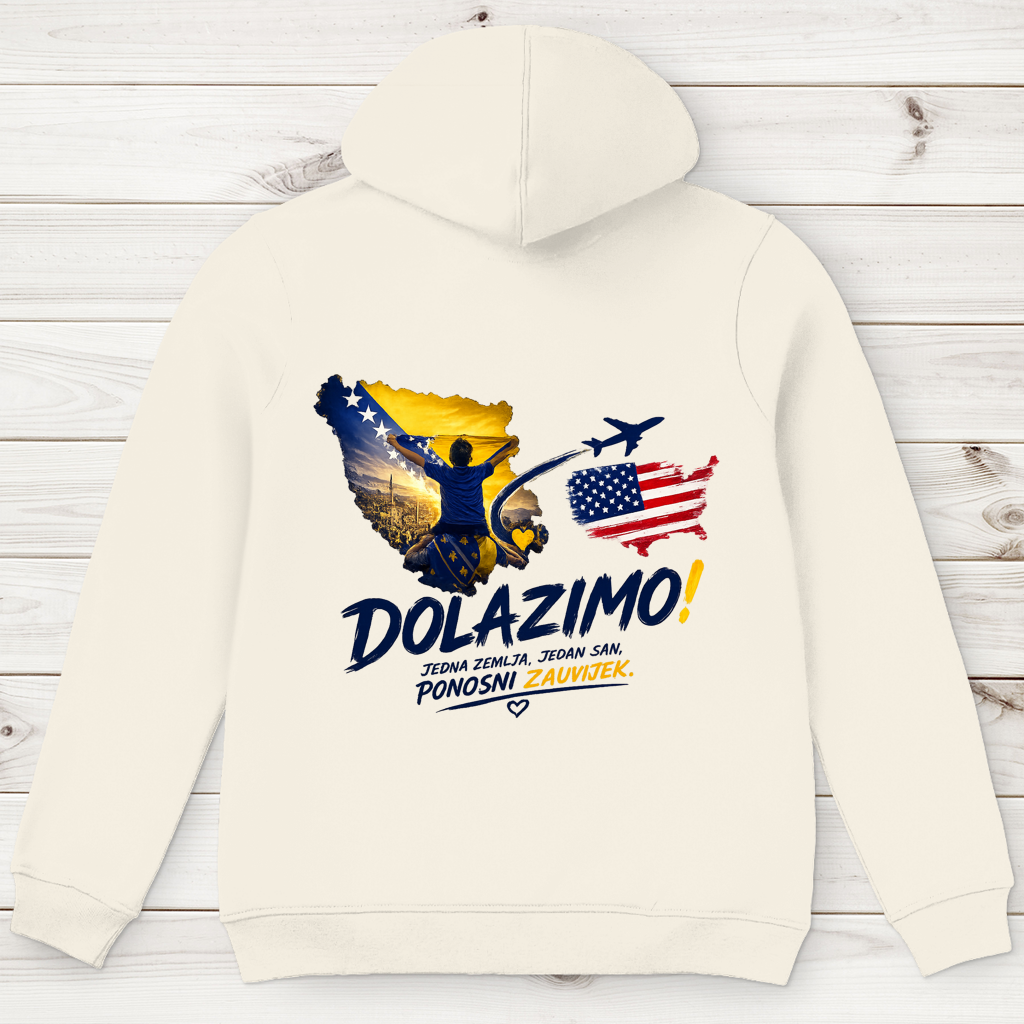Men's Premium Organic Hoodie – Dolazi Bosna Ponosna | Backprint