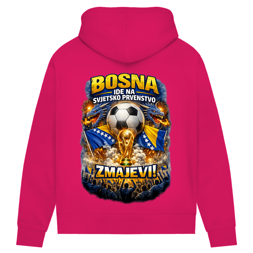 Women's Premium Organic Hoodie – Zmajevi WM 2026 | Backprint
