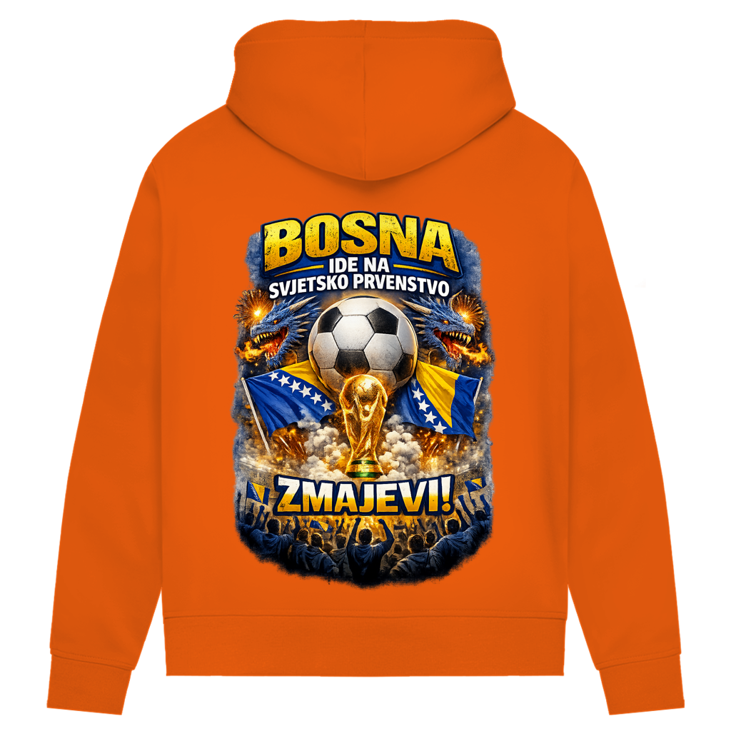 Women's Premium Organic Hoodie – Zmajevi WM 2026 | Backprint