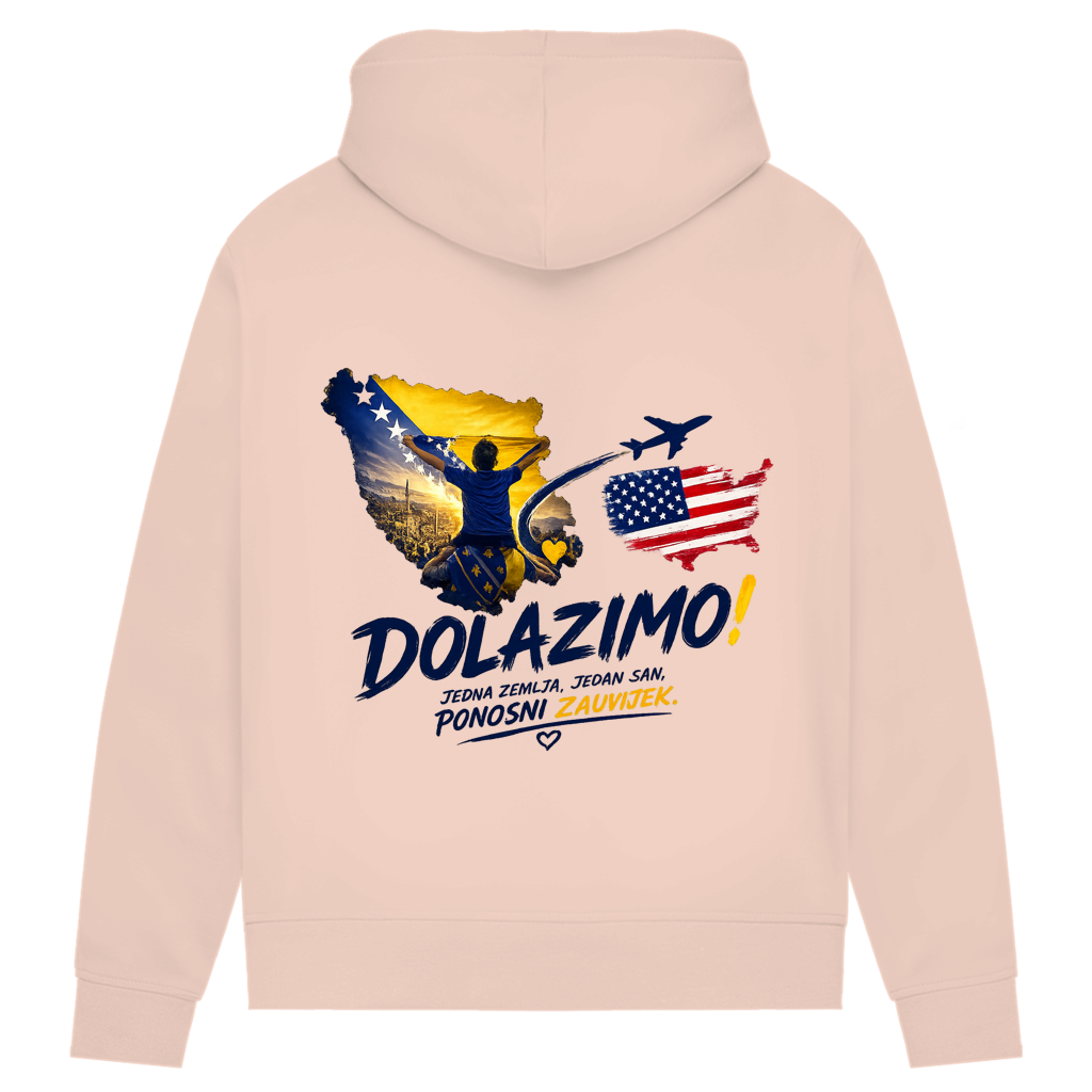 Women's Premium Organic Hoodie – Dolazi Bosna Ponosna | Back Print