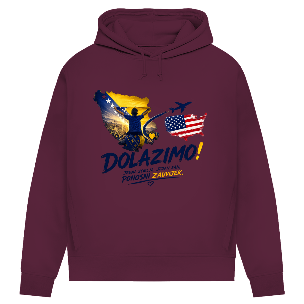 Women's Premium Organic Hoodie – Dolazi Bosna Ponosna | Front Print