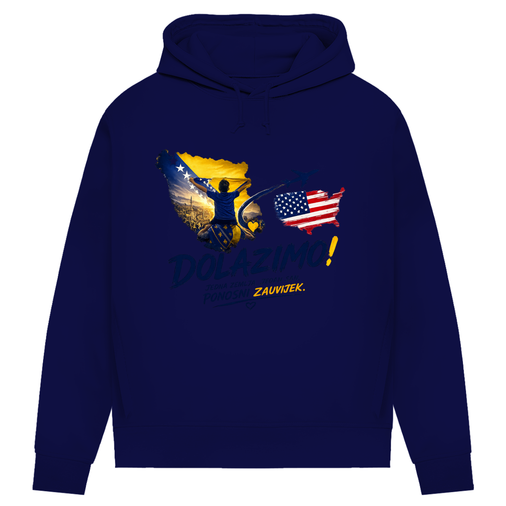 Women's Premium Organic Hoodie – Dolazi Bosna Ponosna | Front Print