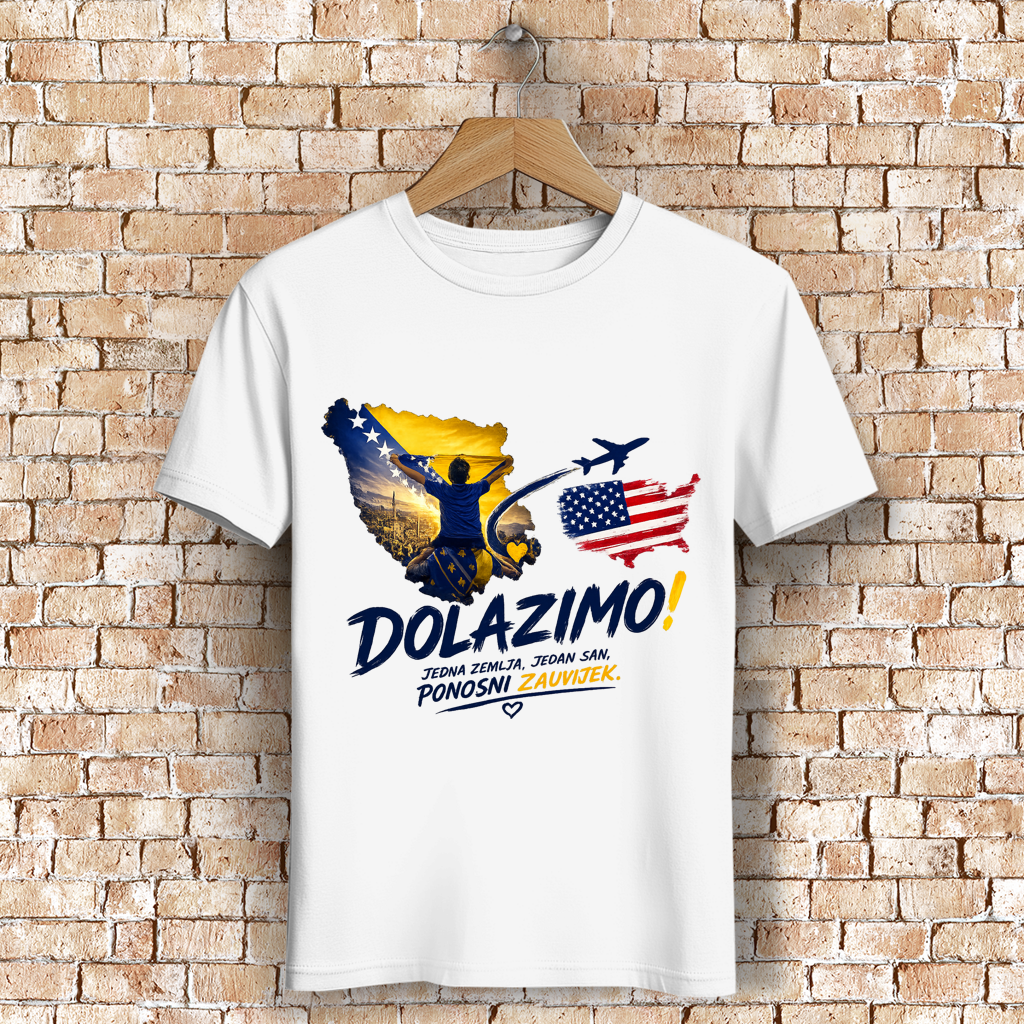 Men's Premium Organic T-Shirt -Dolazi Bosna Ponosna | Front Print
