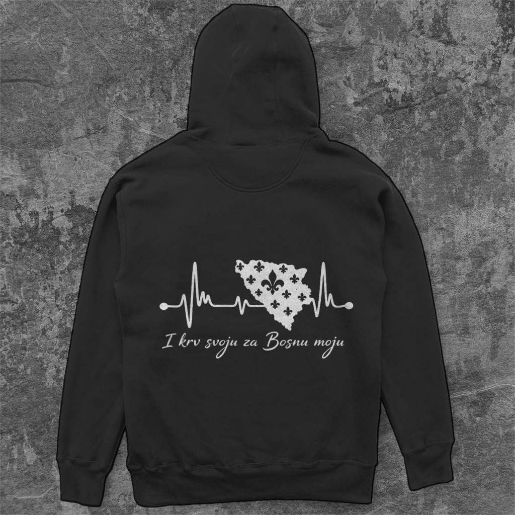 Unisex Oversized Hoodie Bosnia - Bosna Heartbeat