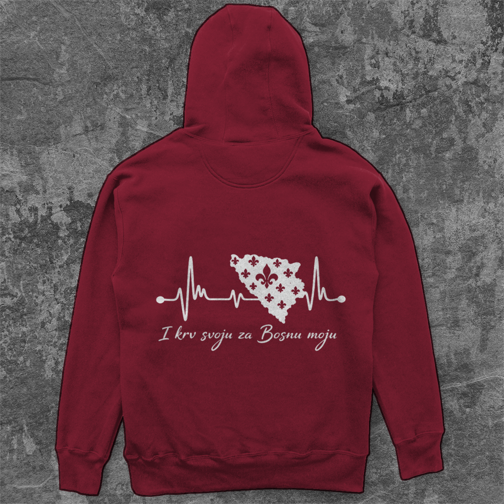 Unisex Oversized Hoodie Bosnia - Bosna Heartbeat