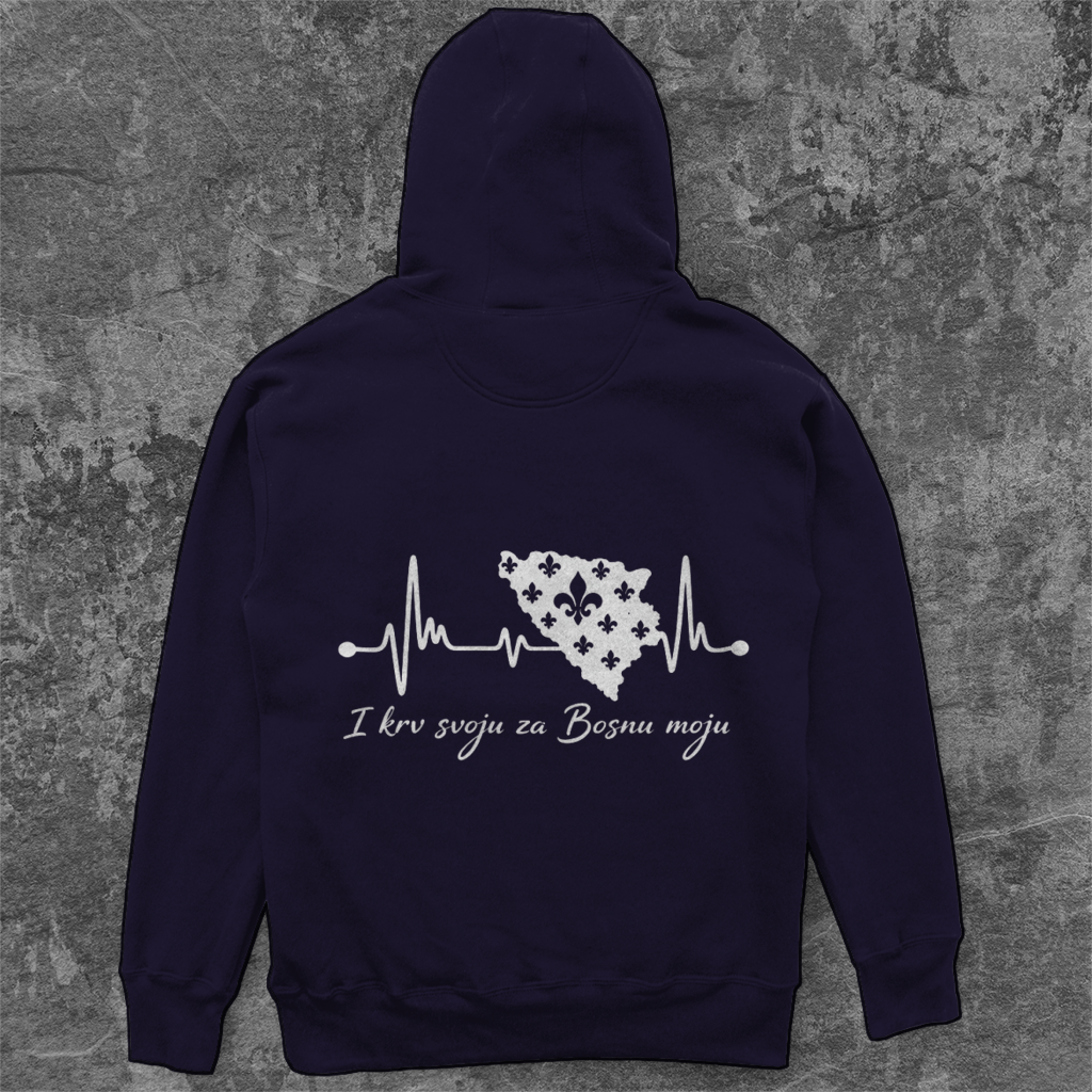 Unisex Oversized Hoodie Bosnia - Bosna Heartbeat