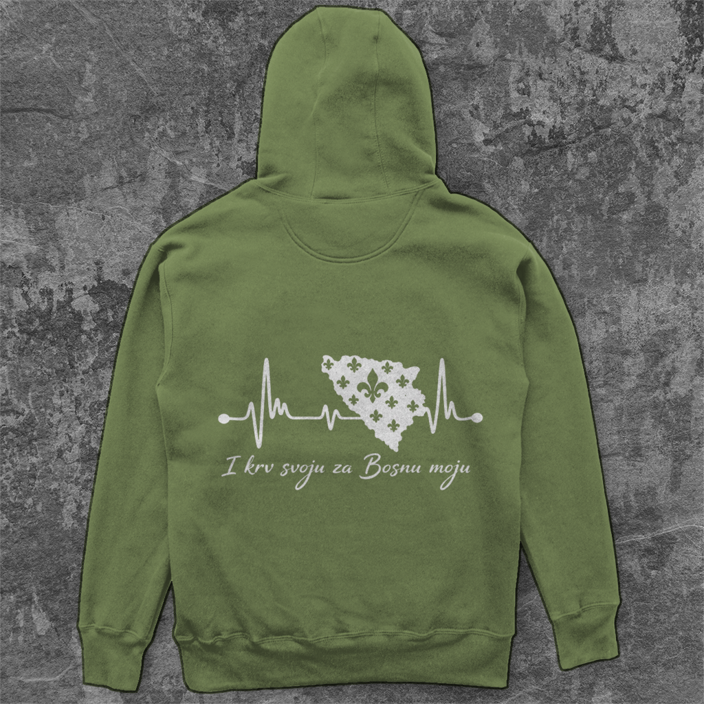 Unisex Oversized Hoodie Bosnia - Bosna Heartbeat