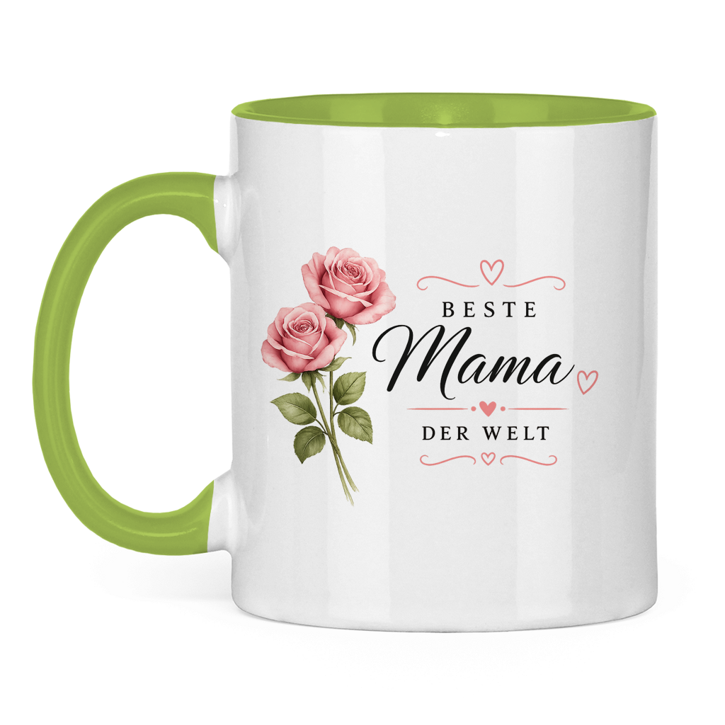 Best Mom in the World Mug with Roses - Gift for Mother's Day Flowers Coffee Mug