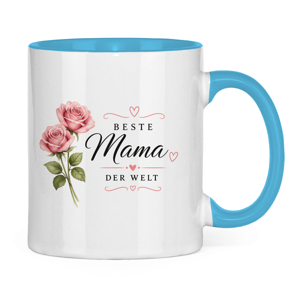Best Mom in the World Mug with Roses - Gift for Mother's Day Flowers Coffee Mug
