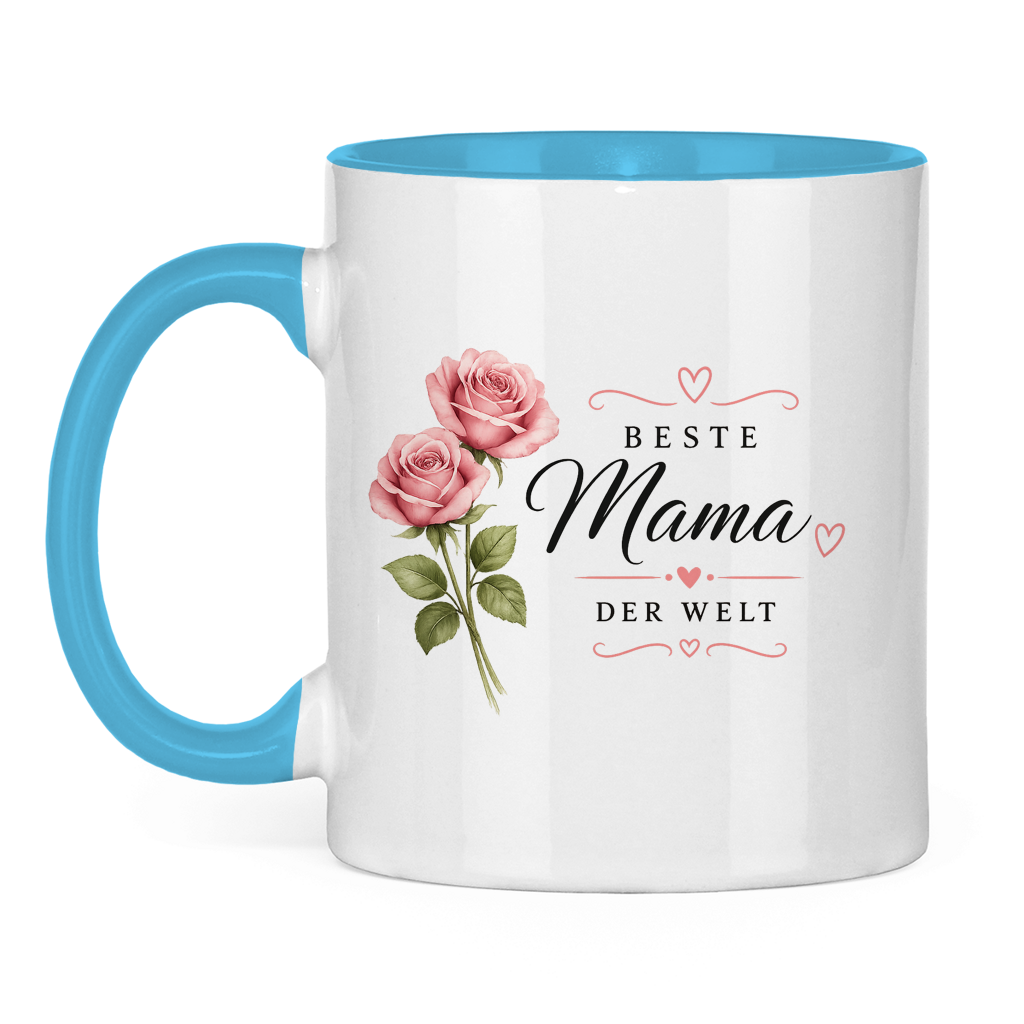 Best Mom in the World Mug with Roses - Gift for Mother's Day Flowers Coffee Mug