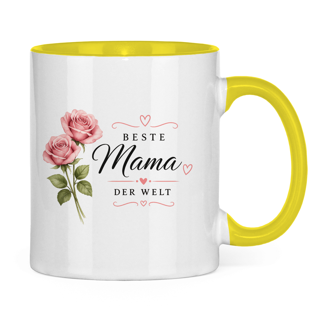 Best Mom in the World Mug with Roses - Gift for Mother's Day Flowers Coffee Mug