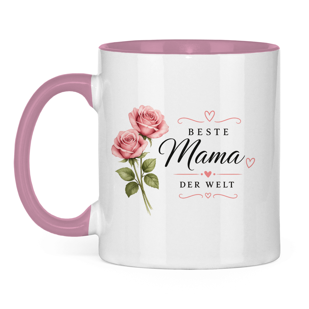 Best Mom in the World Mug with Roses - Gift for Mother's Day Flowers Coffee Mug