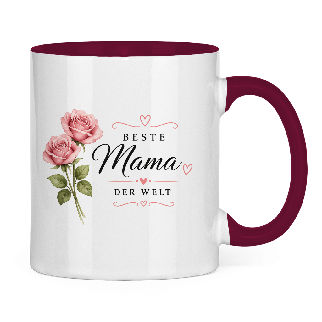 Best Mom in the World Mug with Roses - Gift for Mother's Day Flowers Coffee Mug