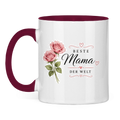 Beste Mama der Welt Tasse mit Rosen – Geschenk für Muttertag Blumen Kaffeetasse