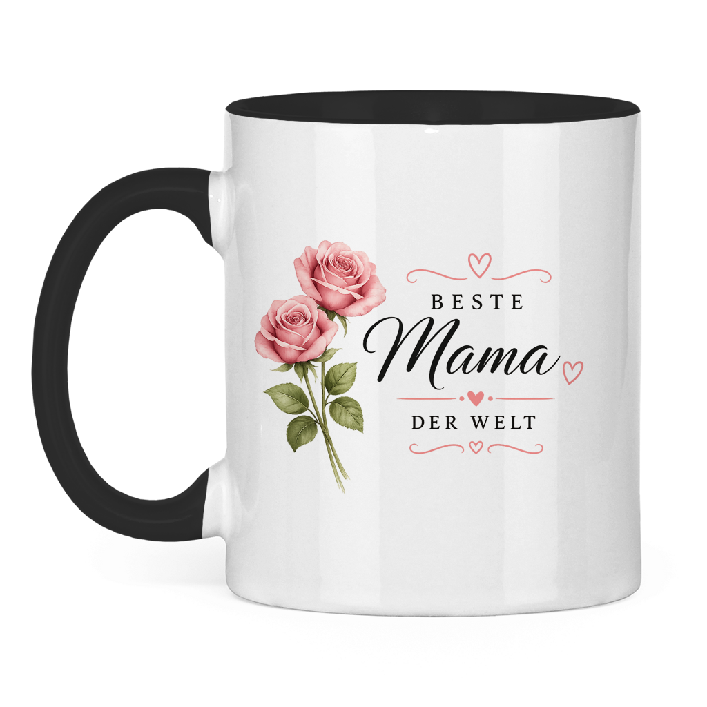 Best Mom in the World Mug with Roses - Gift for Mother's Day Flowers Coffee Mug