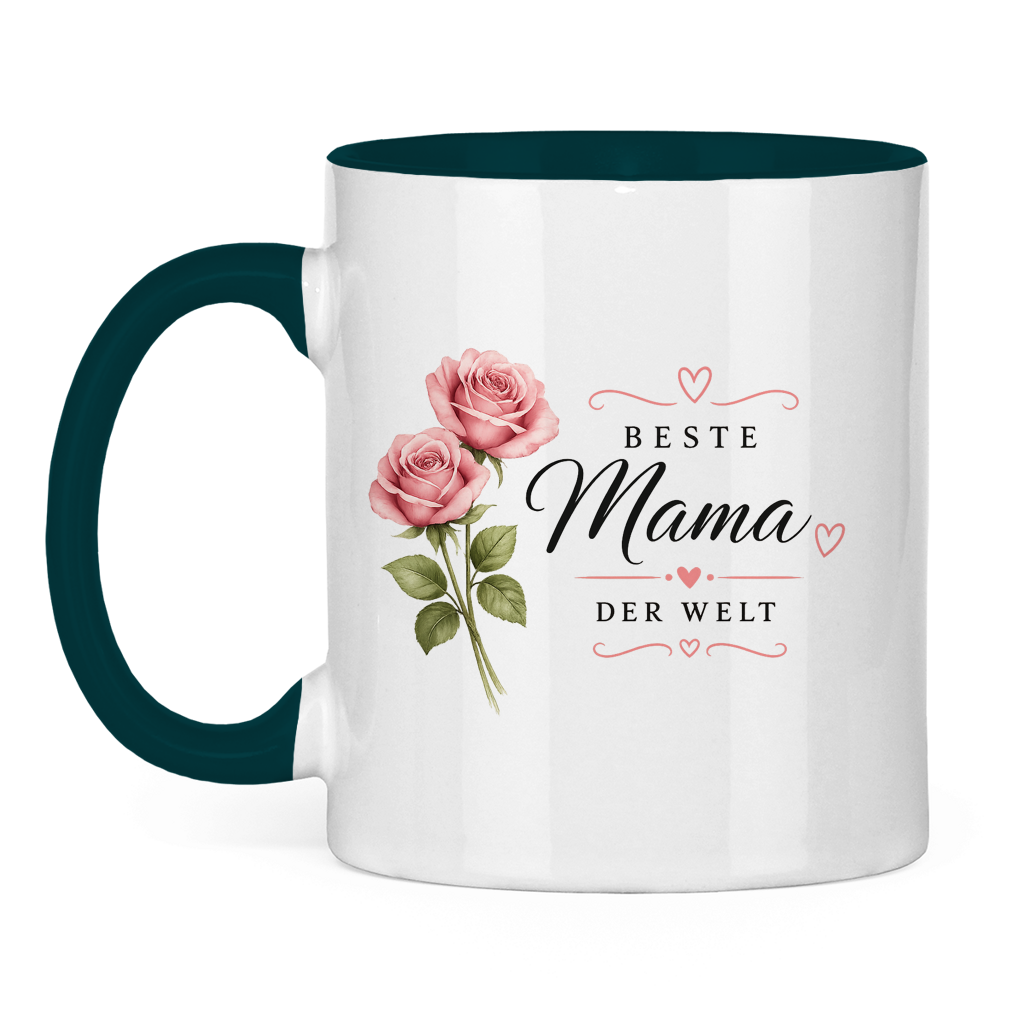 Best Mom in the World Mug with Roses - Gift for Mother's Day Flowers Coffee Mug