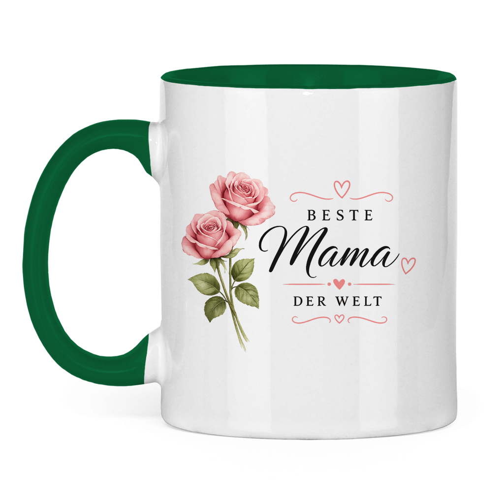 Best Mom in the World Mug with Roses - Gift for Mother's Day Flowers Coffee Mug
