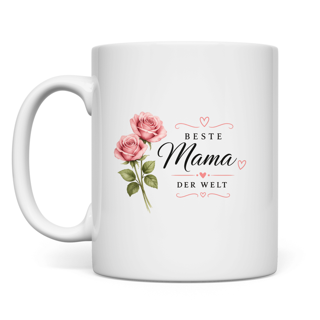 Best Mom in the World Mug with Roses - Mother's Day Flowers Coffee Cup