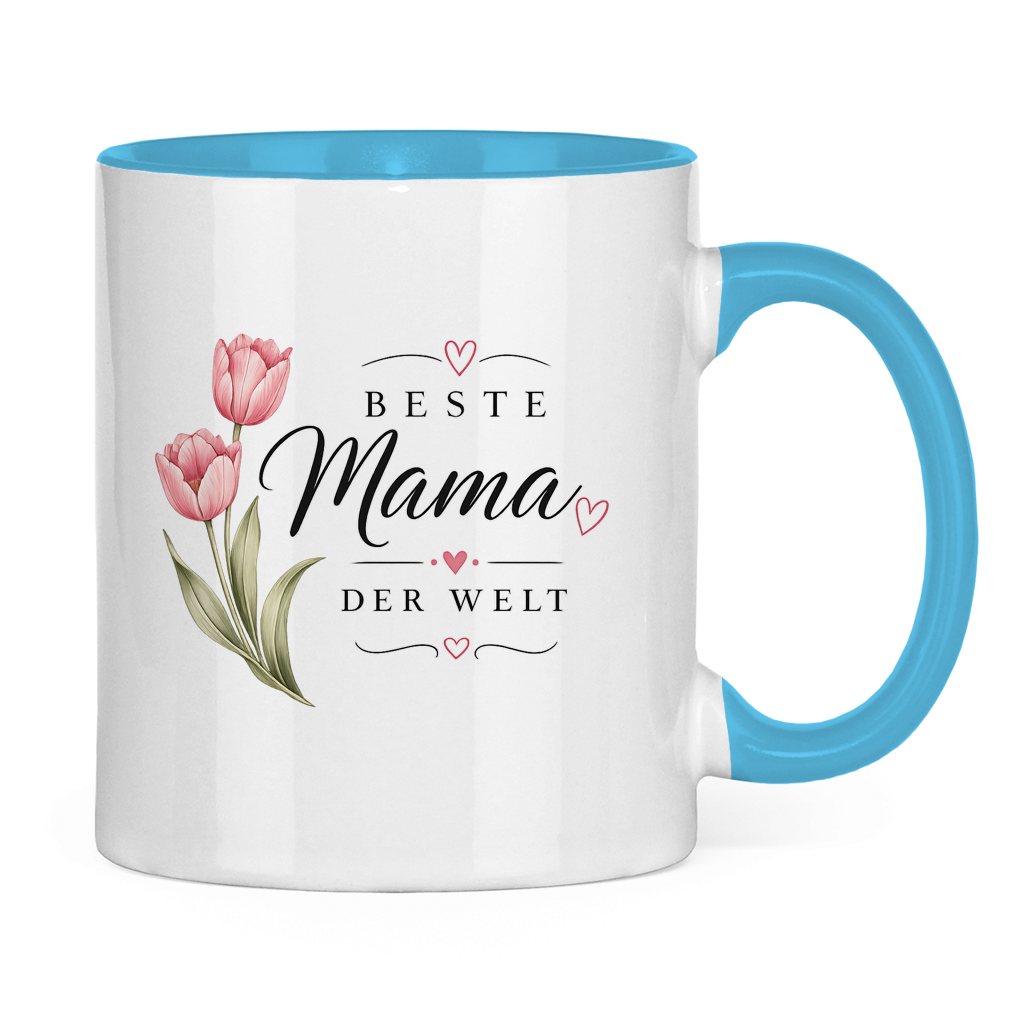 Best Mom in the World Mug with Tulips - Mother's Day Flowers Coffee Cup