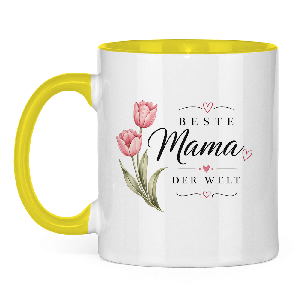 Best Mom in the World Mug with Tulips - Mother's Day Flowers Coffee Cup