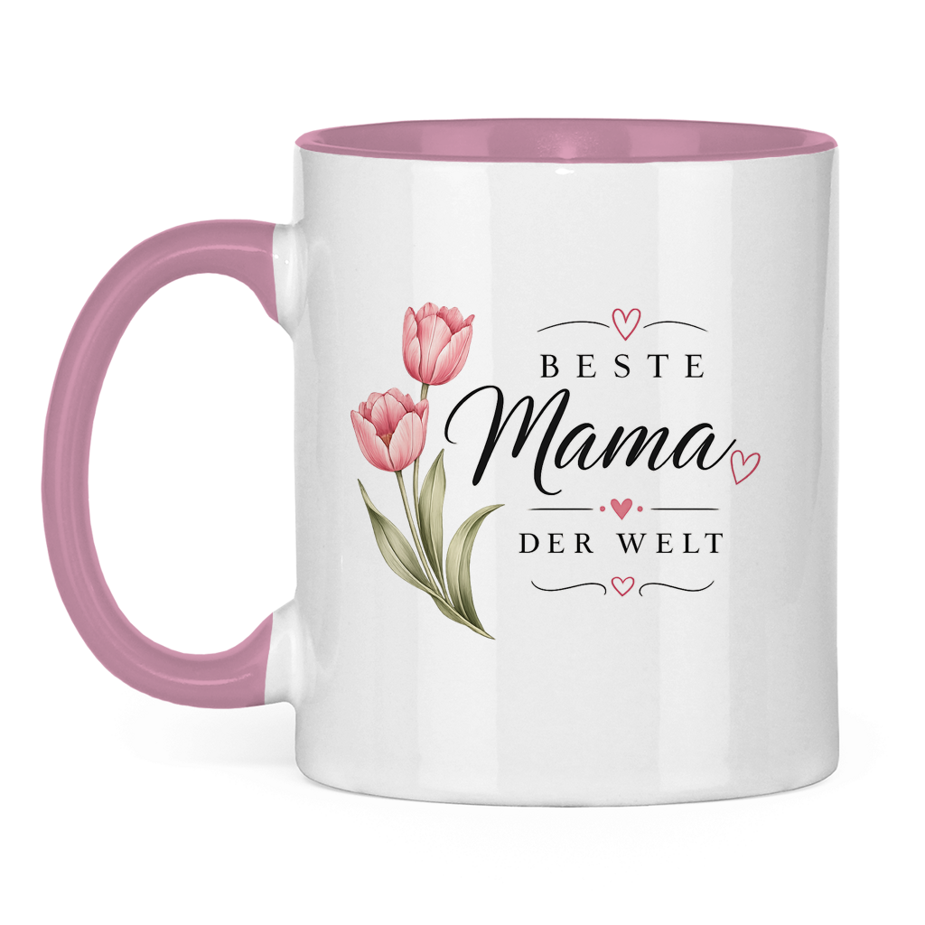 Best Mom in the World Mug with Tulips - Mother's Day Flowers Coffee Cup