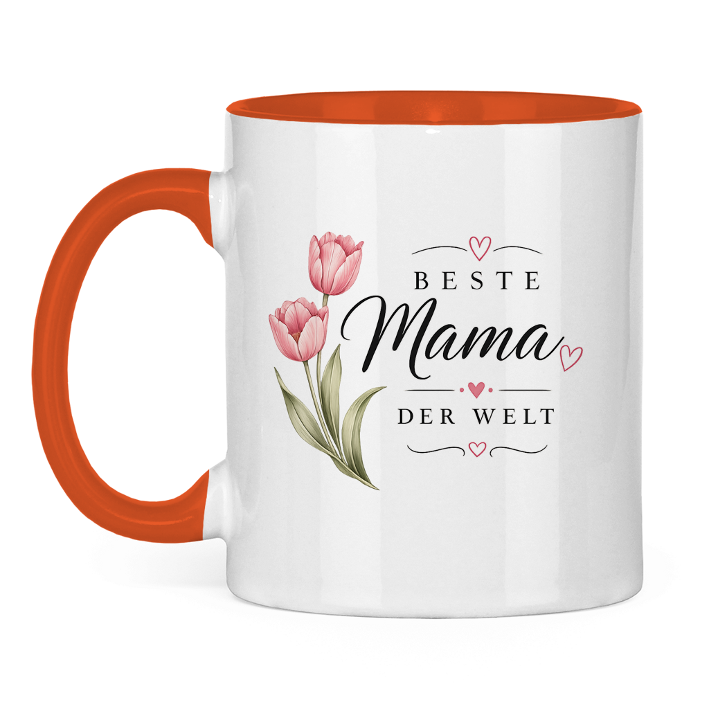 Best Mom in the World Mug with Tulips - Mother's Day Flowers Coffee Cup
