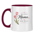 Beste Mama der Welt Tasse mit Tulpen – Geschenk für Muttertag Blumen Kaffeetasse